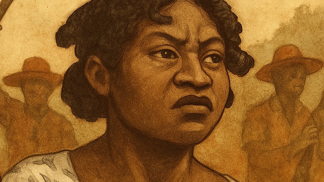 Fled the plantation with rice seeds braided into her hair. Guided Maroon communities through strategy and survival. Made peace with the Dutch in 1762. A mother of resistance.