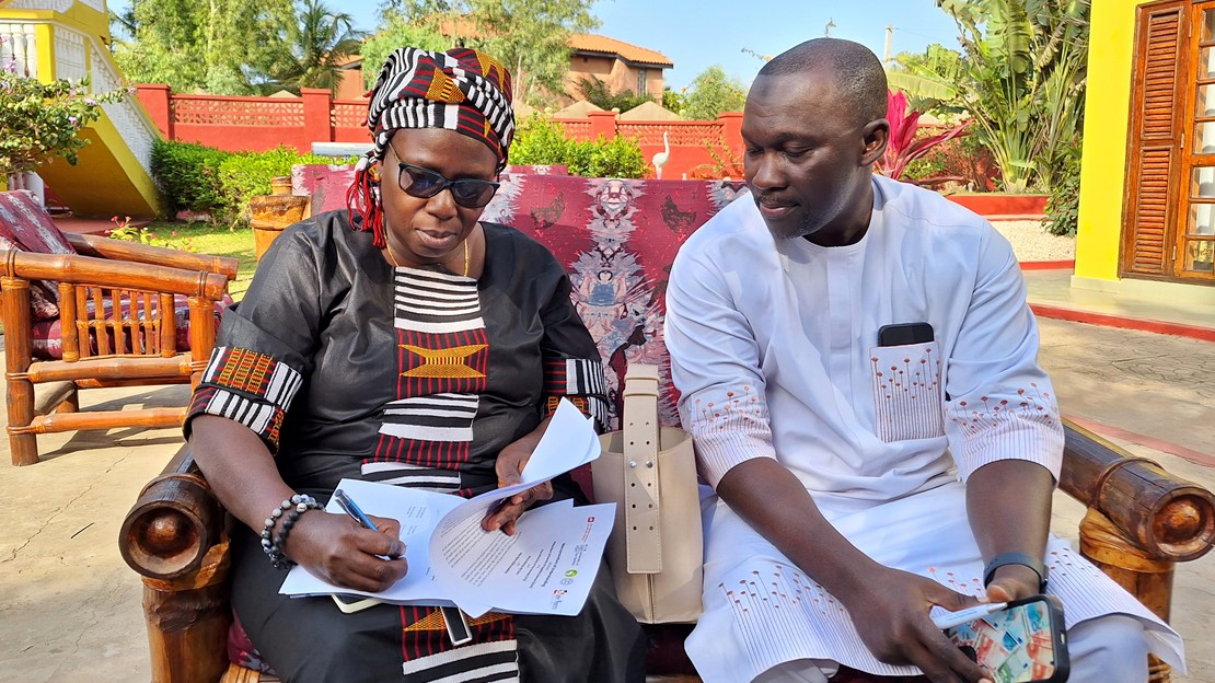 Mrs Fatou Saine Gaye, first partner to sign the MoU